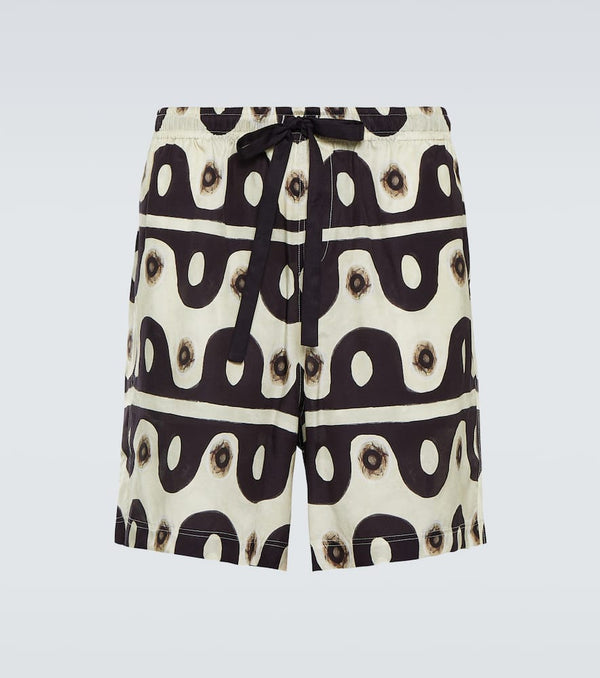 Commas Printed cotton and silk shorts