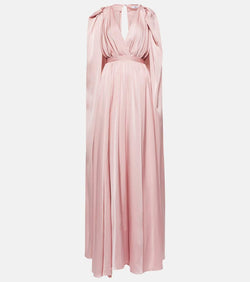 Safiyaa Draped satin cape gown