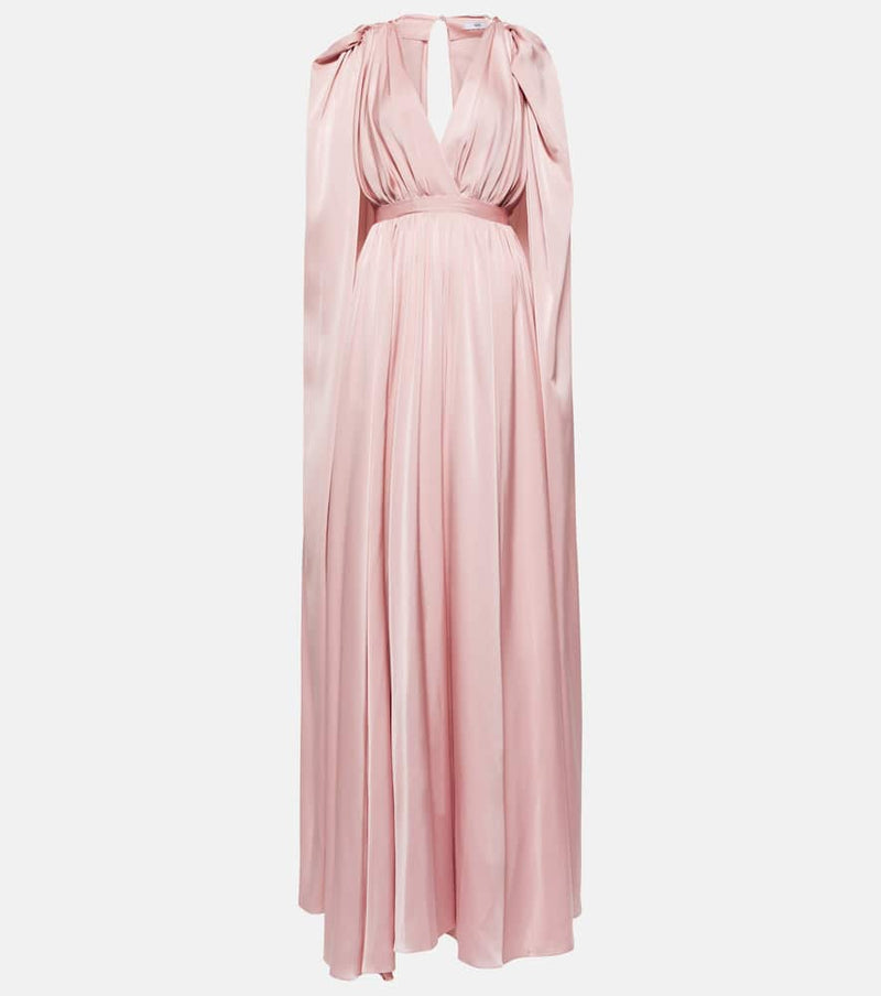 Safiyaa Draped satin cape gown