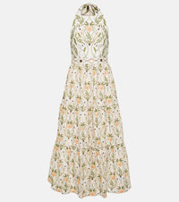 Agua by Agua Bendita Consuelo Lunar embroidered linen midi dress