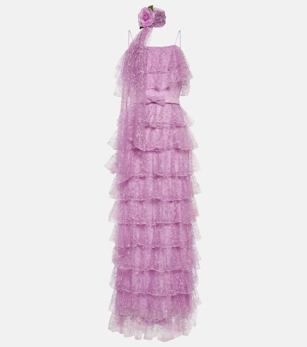 Rodarte Floral tulle maxi dress