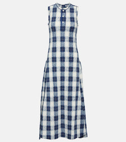 Polo Ralph Lauren Plaid cotton jersey maxi dress