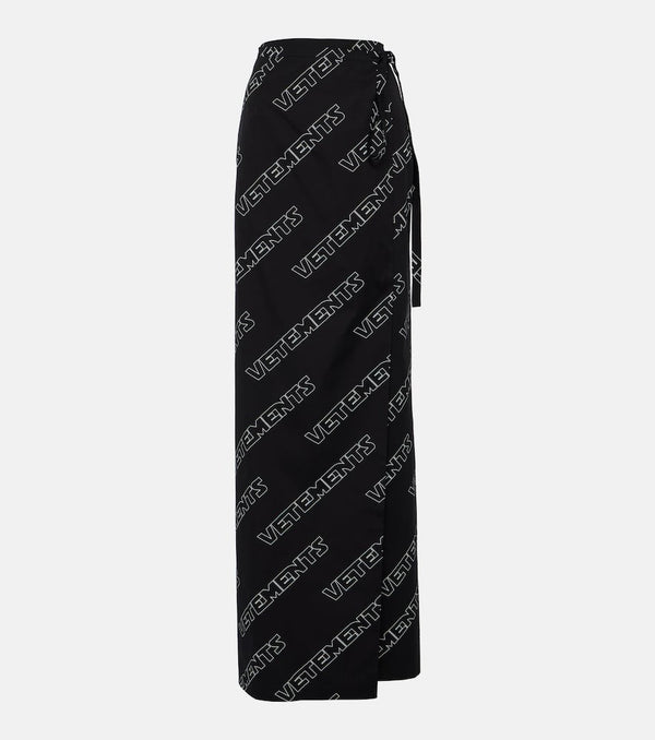 Vetements Logo cotton wrap skirt