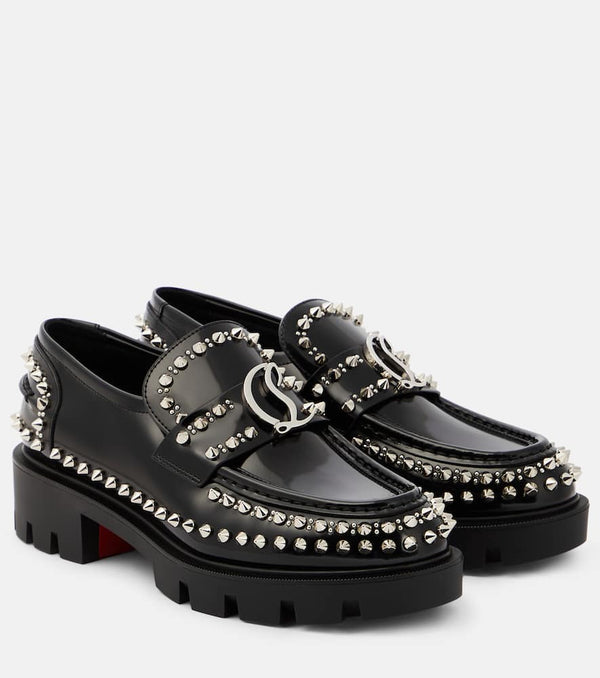 Christian Louboutin CL Moc Lug Spikes leather loafers