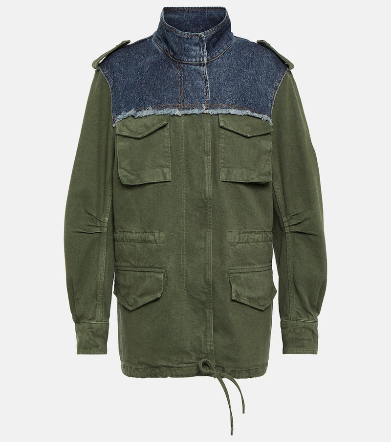 Chloe Utility denim-trimmed cotton-blend jacket