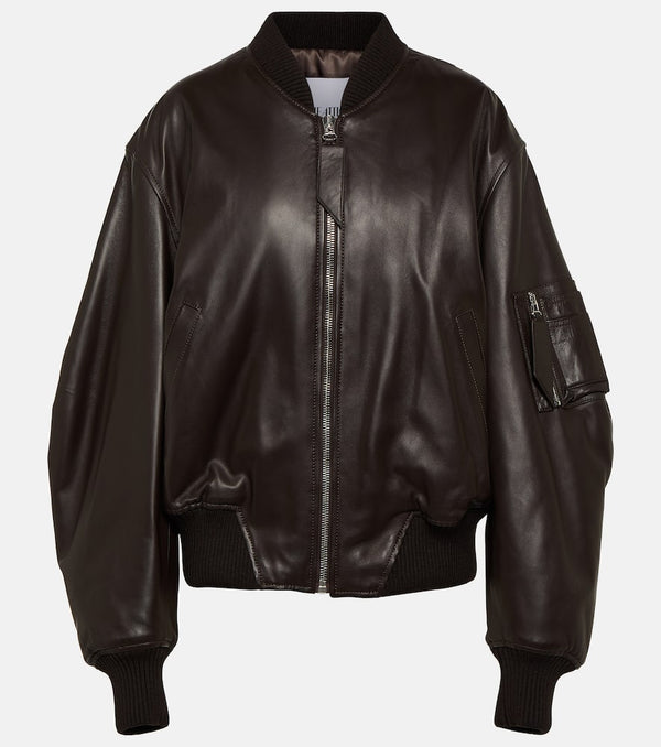 The Attico Anja leather bomber jacket