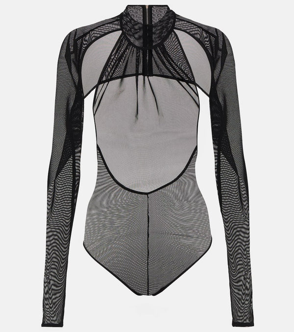 David Koma Cutout mesh bodysuit