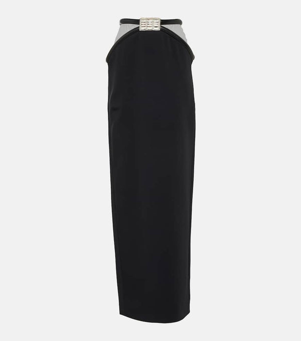 David Koma Embellished cutout cady maxi skirt