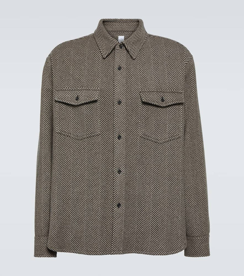 Berluti Herringbone cashmere-blend overshirt