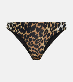 Ganni Leopard-print bikini bottoms