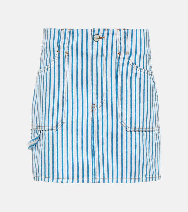 Ganni Striped denim mini skirt