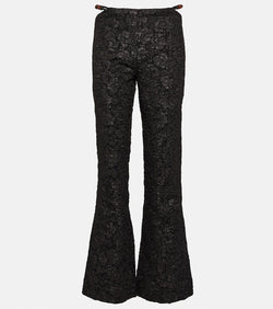 Ganni Jacquard low-rise flared pants