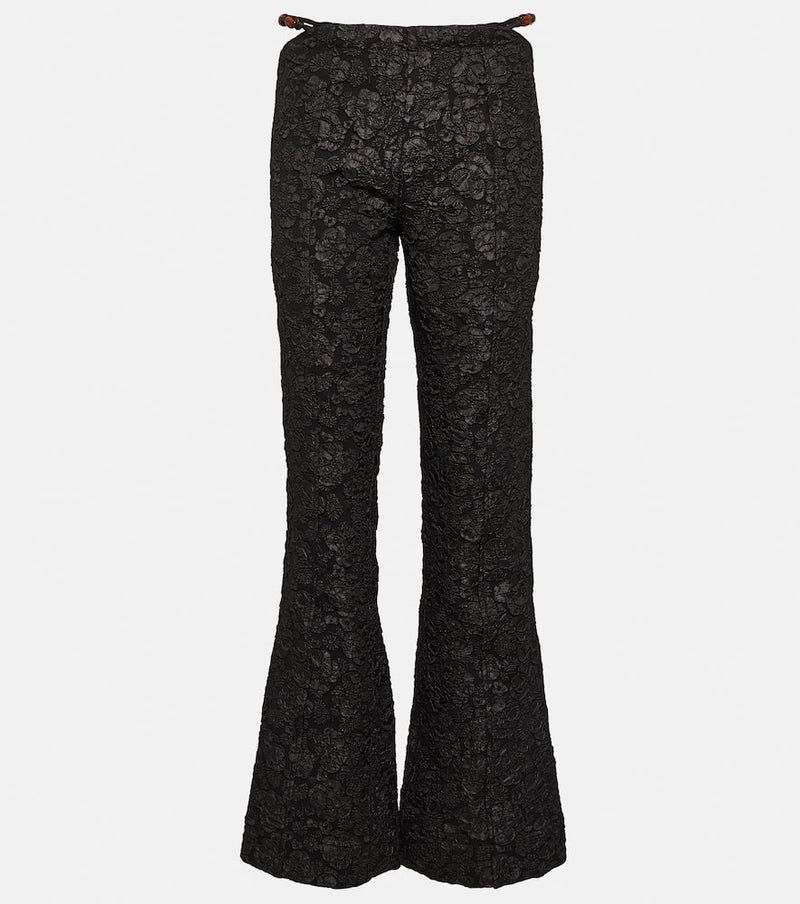 Ganni Jacquard low-rise flared pants