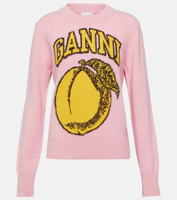 Ganni Intarsia wool-blend sweater