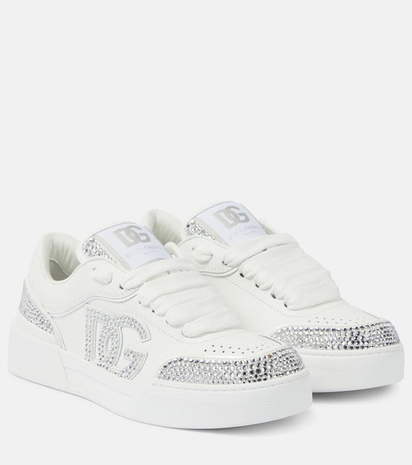 Dolce & Gabbana New Roma embellished leather sneakers