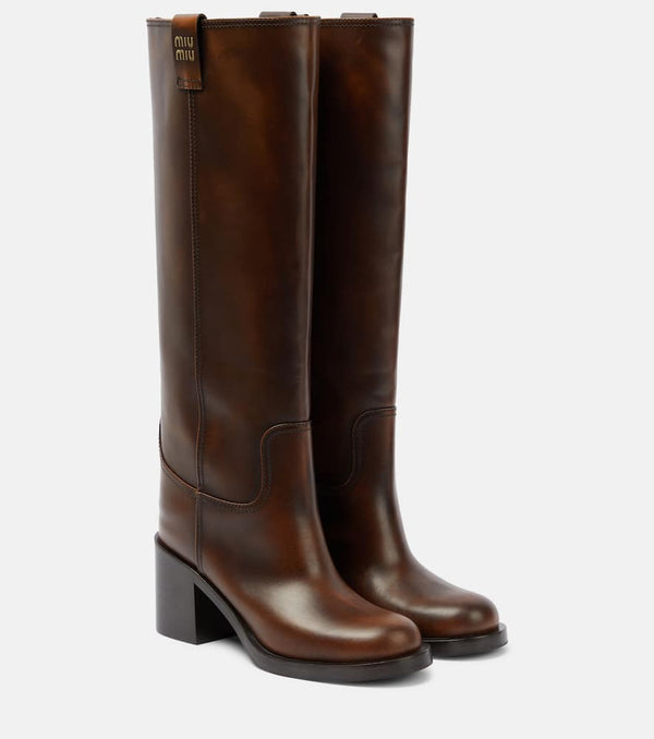 Miu Miu Leather knee-high boots