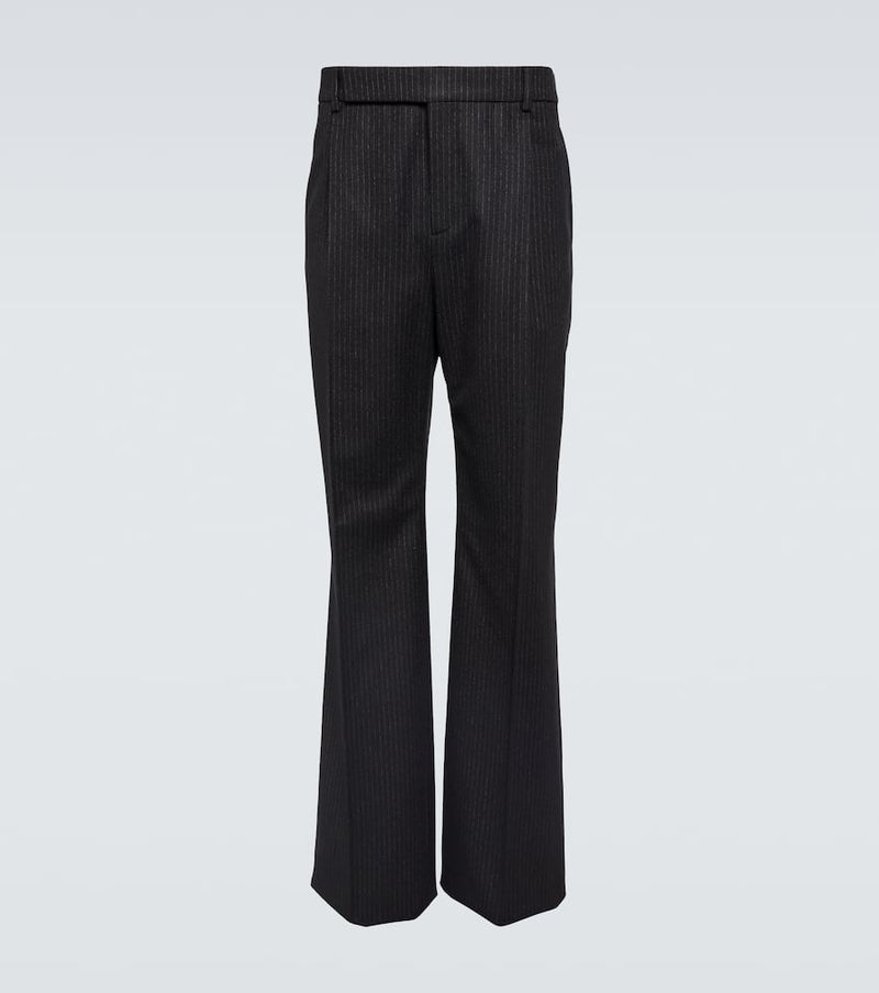 Saint Laurent Pinstripe wool flannel flared pants