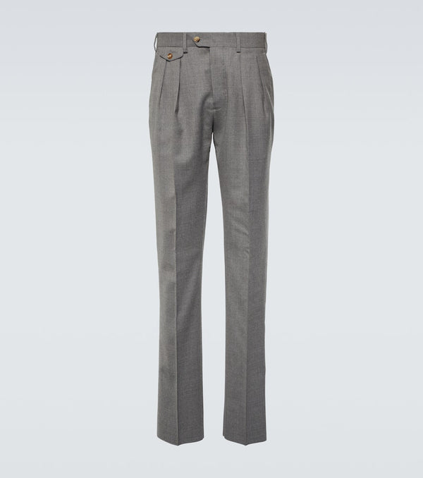 Lardini Straight-leg wool-blend pants