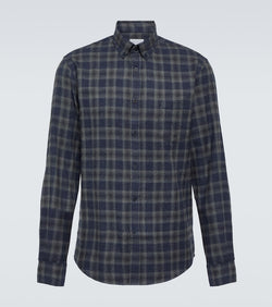 Sunspel Checked cotton flannel shirt