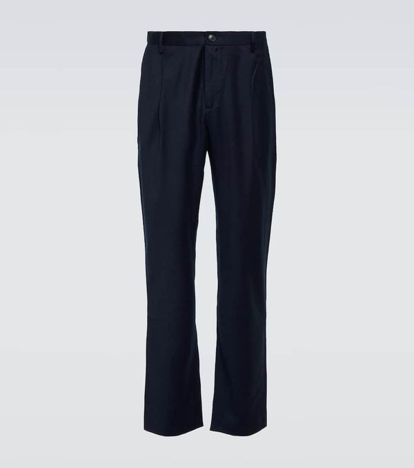 Sunspel Pleated wool flannel straight pants