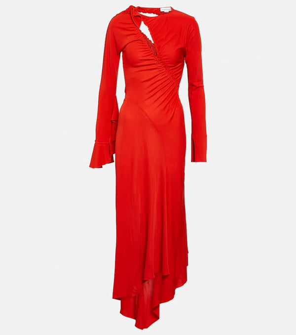 Victoria Beckham Asymmetric cutout jersey midi dress