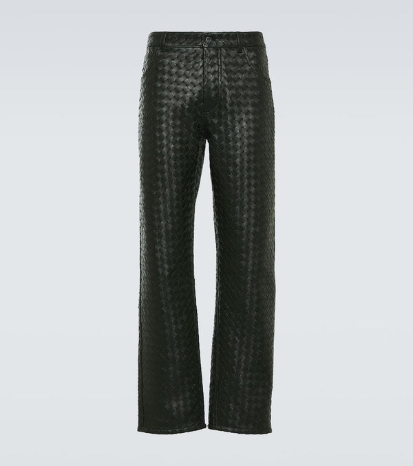 Bottega Veneta Intrecciato leather straight pants