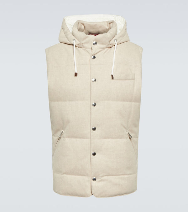 Brunello Cucinelli Wool-blend down vest