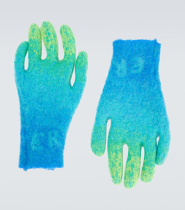 ERL Gradient knitted mohair-blend gloves