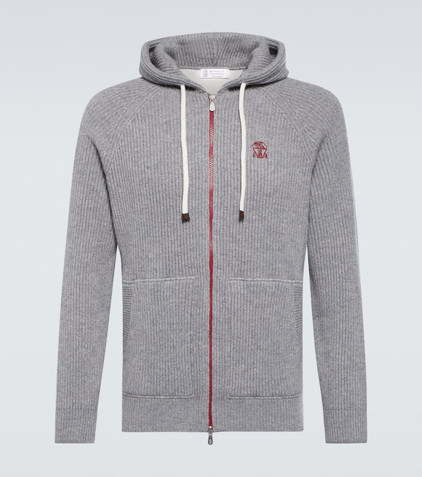 Brunello Cucinelli Ribbed-knit cashmere hoodie