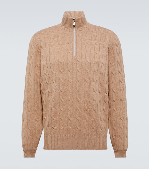 Brunello Cucinelli Cable-knit cashmere half-zip sweater