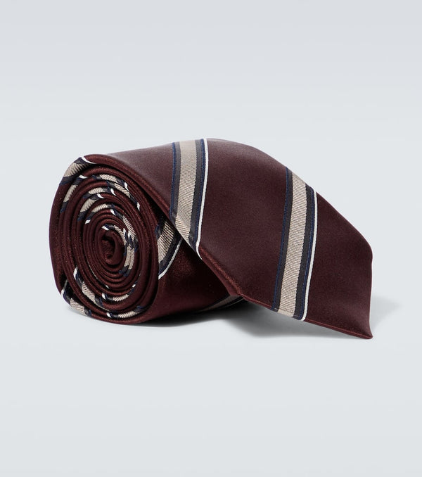 Brunello Cucinelli Striped silk and cotton tie