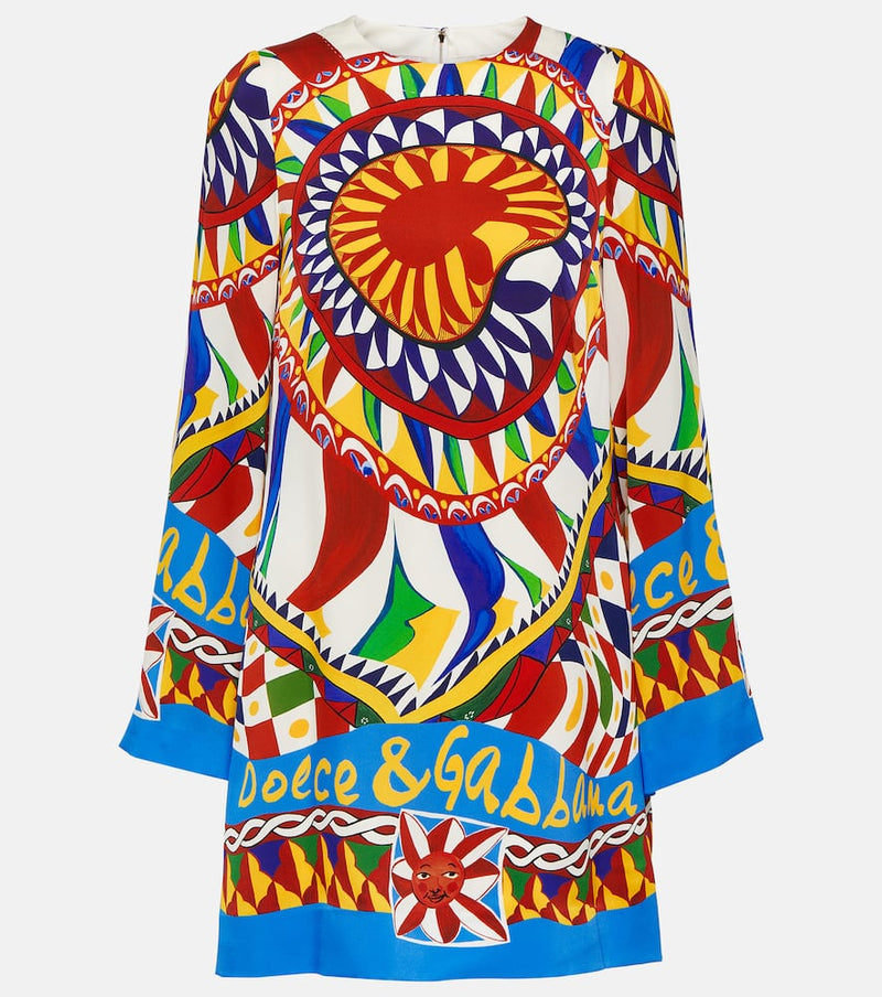Dolce & Gabbana Carretto silk-blend minidress