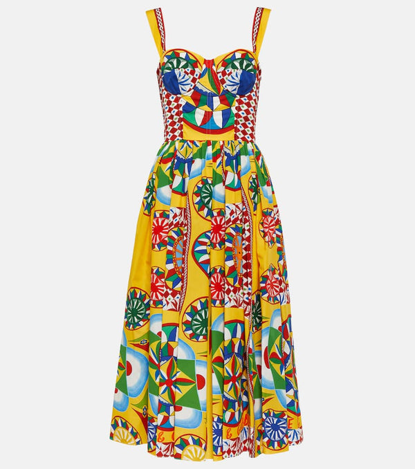 Dolce & Gabbana Carretto bustier poplin midi dress