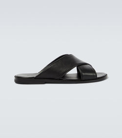 Manolo Blahnik Otawi leather slides