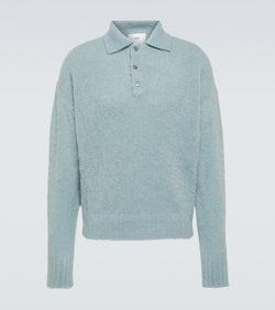 Ami Paris Alpaca and wool-blend polo sweater