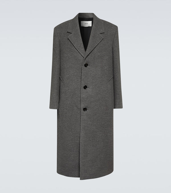 Ami Paris Single-breasted wool-blend coat