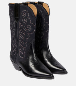 Isabel Marant Duerto embroidered suede and leather boots