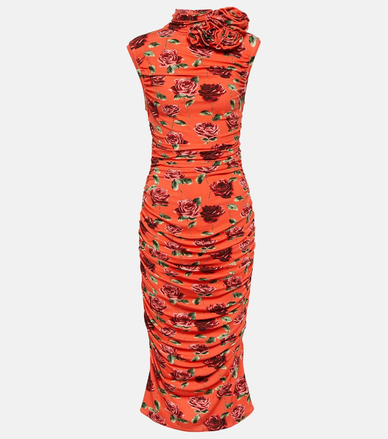 Magda Butrym Floral-applique printed midi dress