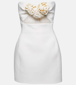 Magda Butrym Floral-appliqué wool bustier dress