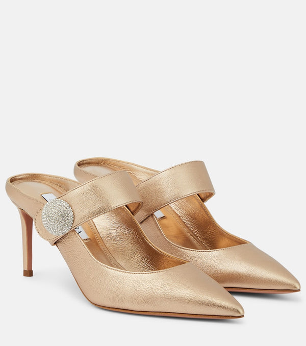 Aquazzura Crystal Macaron 75 embellished mules