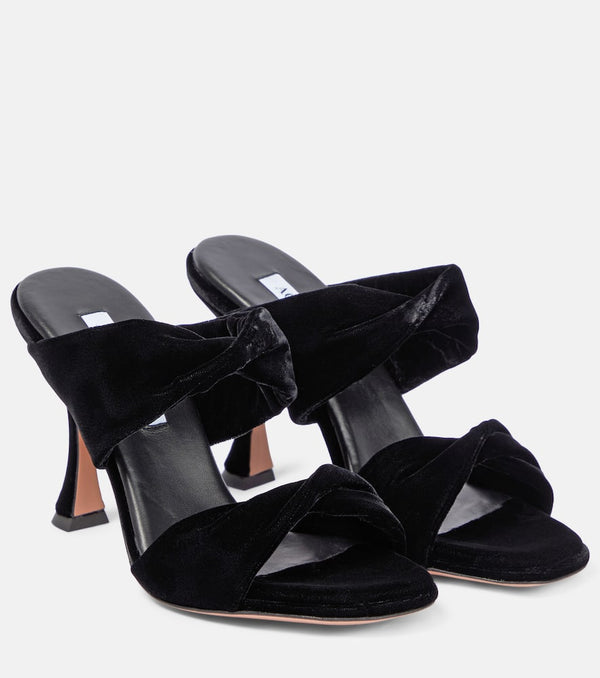 Aquazzura Twist velvet mules