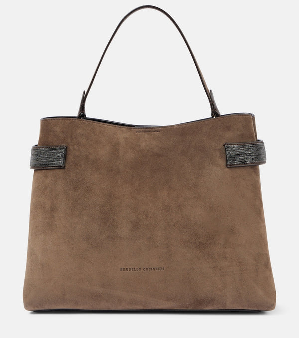 Brunello Cucinelli Monili suede tote bag