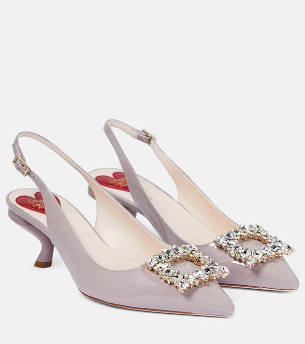 Roger Vivier Virgule patent leather slingback pumps