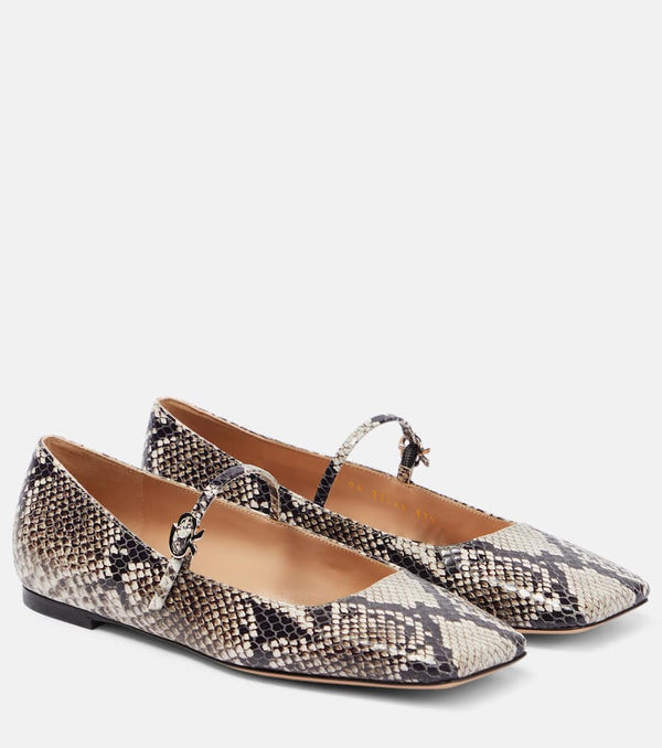Gianvito Rossi Christina snake-effect leather ballet flats