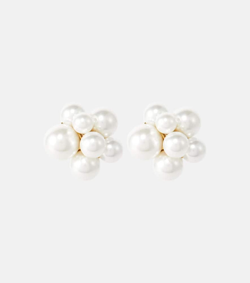 Oscar de la Renta Embellished clip-on earrings