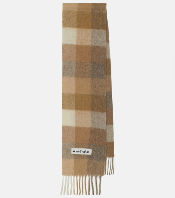 Acne Studios Vally checked alpaca-blend scarf