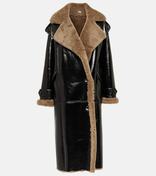 The Mannei Jordan shearling-trimmed leather coat