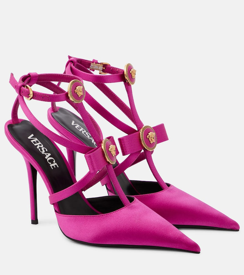 Versace Gianni bow-detail satin pumps