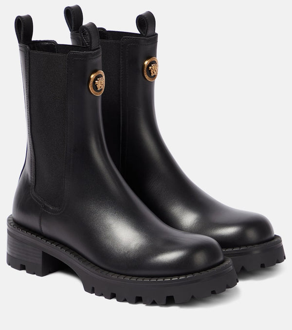 Versace Medusa leather Chelsea boots