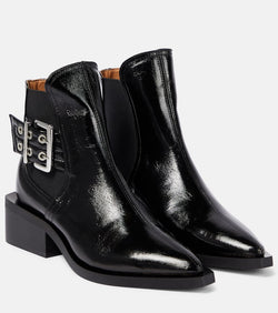 Ganni Faux-leather Chelsea boots